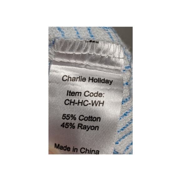 Charlie Holiday Beach Swim Cover Up Hooded Resort Vacation White Blue US Size 4 - Picture 8 of 8